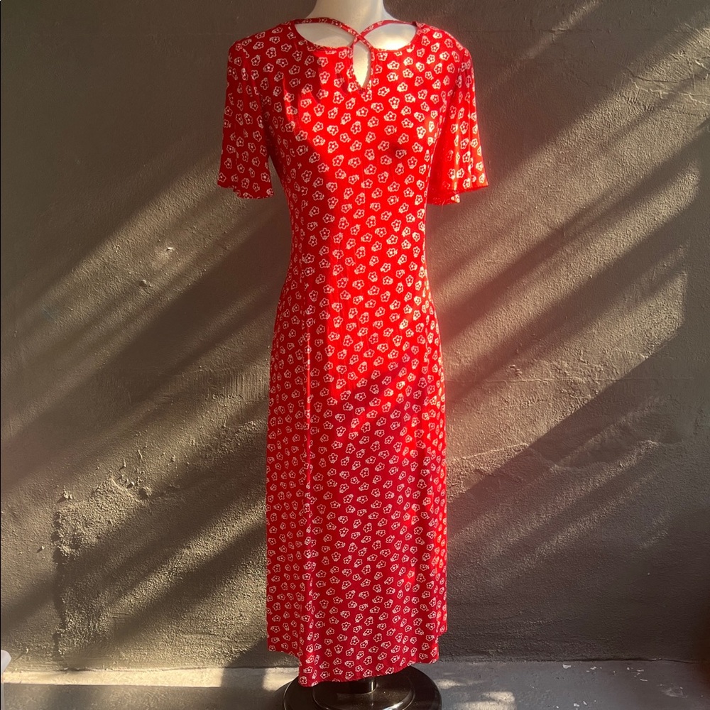 Braemar Red Patterned Floral Maxi Dress